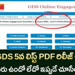 India Post GDS 5th Merit List 2025 : ఆంధ్ర, తెలంగాణ అభ్యర్థులకు మంచి వార్త