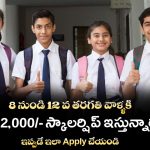 NMMS Scholarships 2025 : స్కూల్ విద్యార్థులకు ₹12,000/- స్కాలర్షిప్