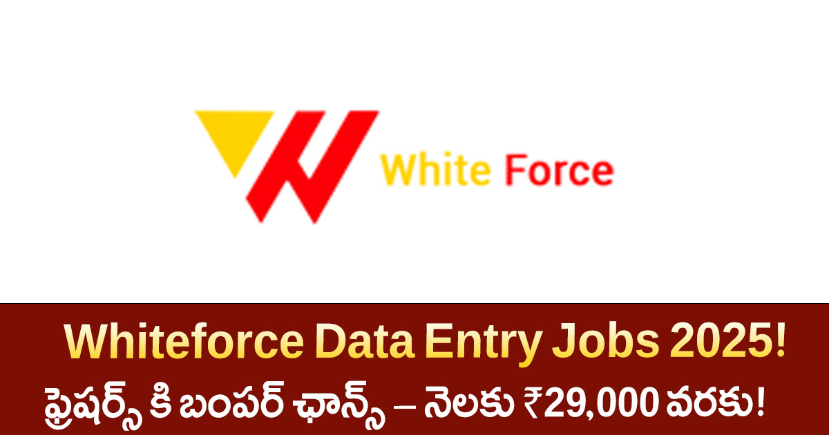 Whiteforce Outsourcing 2025 Data Entry Jobs Notification – ఫ్రెషర్స్‌కు ఆఫీస్ వర్క్