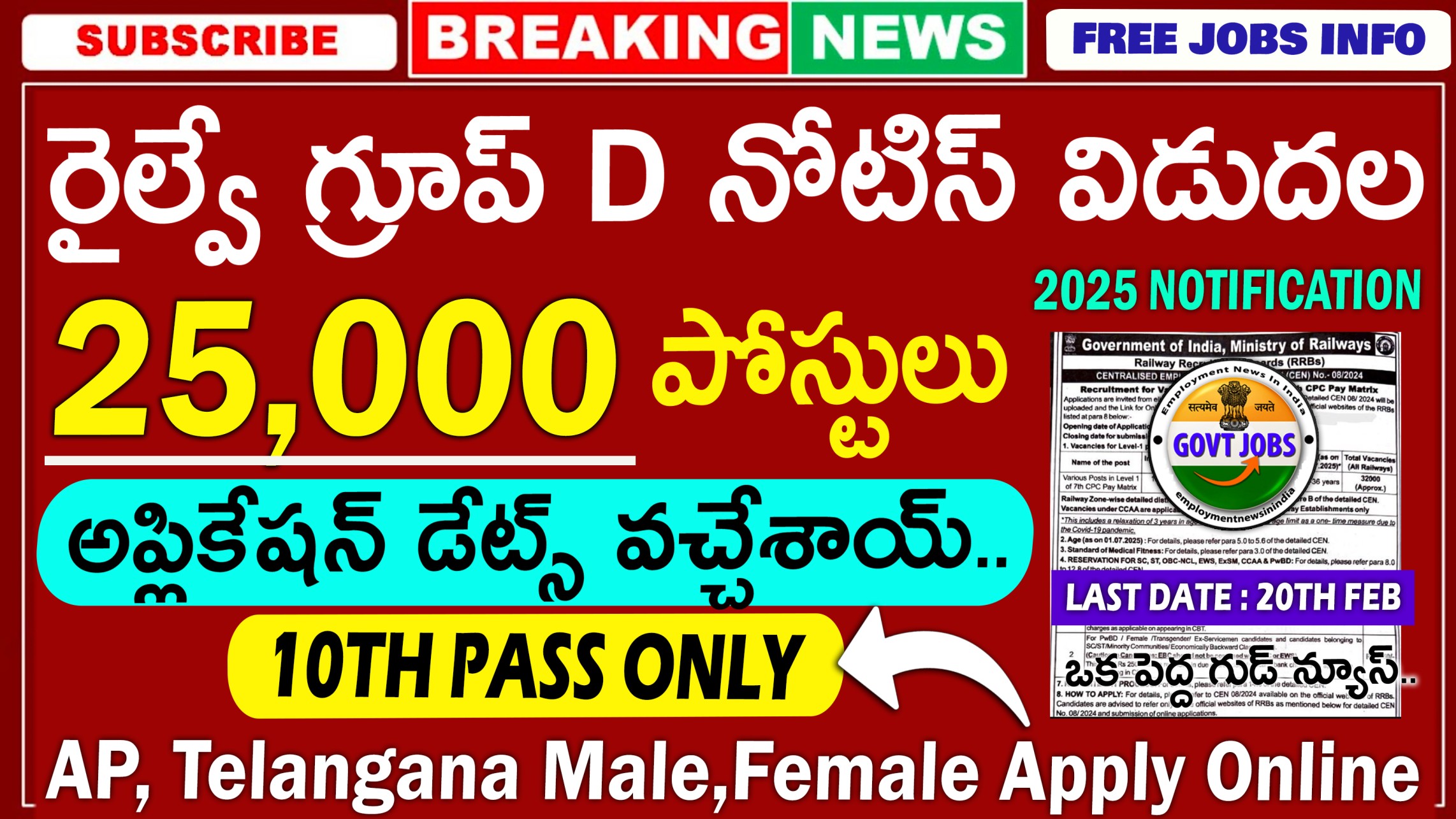 RRB Railway Group D Notification 2025